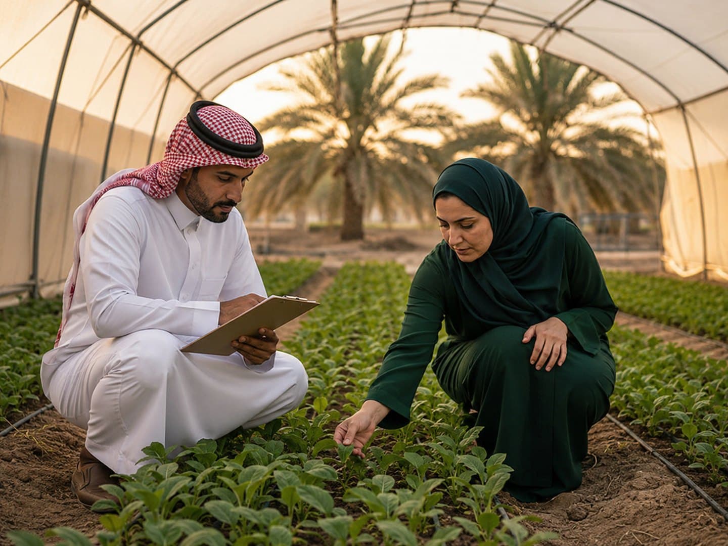 تدريب زراعي داخل بيت محمي