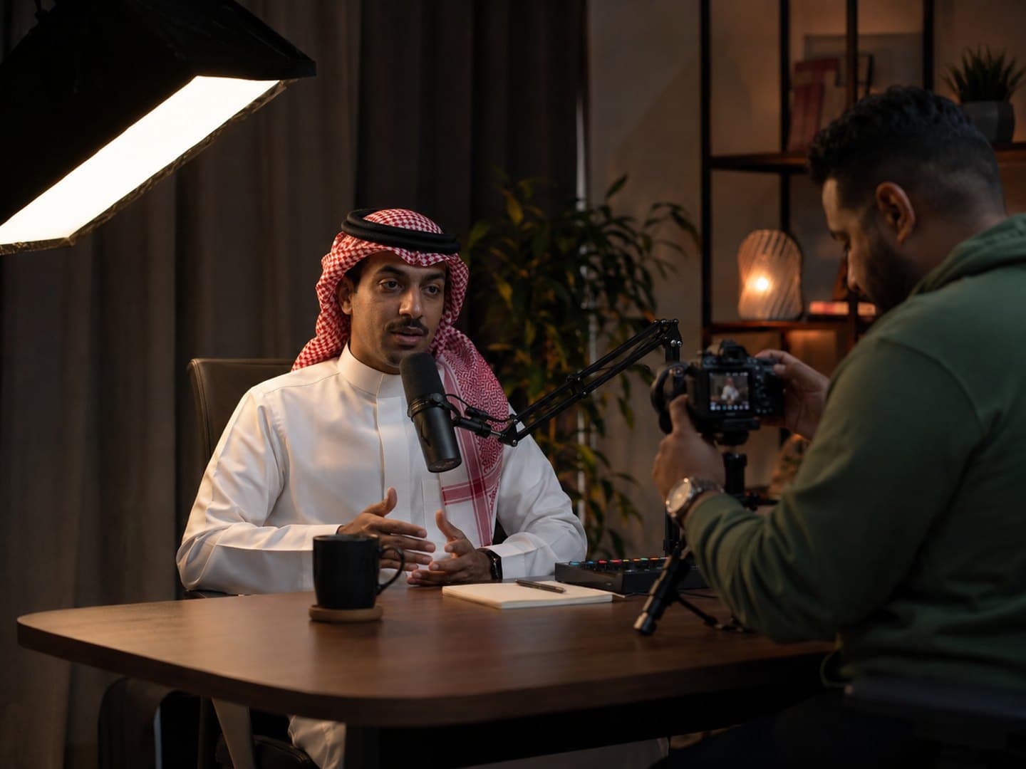 جلسة إنتاج في استوديو إعلامي